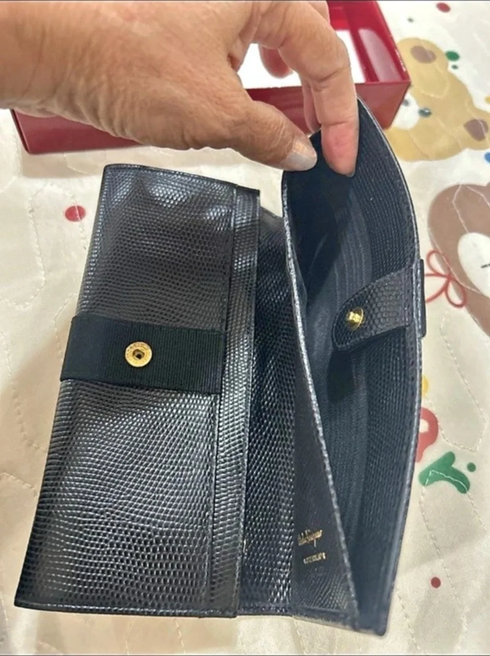 Salvatore Ferragamo Wallet in Black & Red Like New
